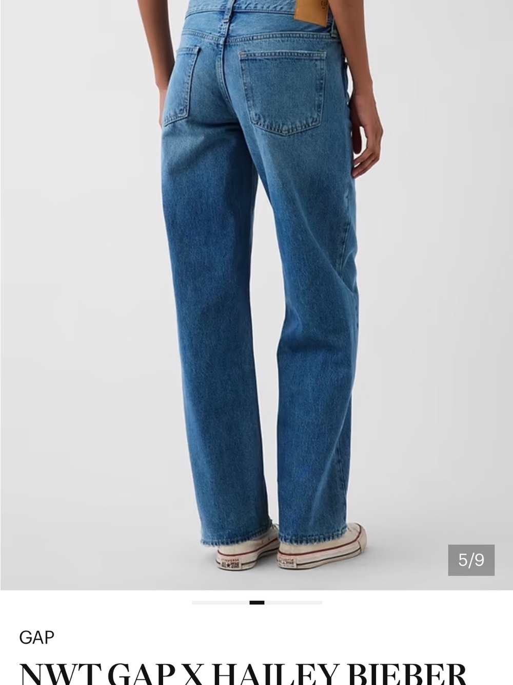 GAP x Hailey Bieber Low Rise Loose Fit Jeans - Light Blue Wash, size 26 - Picture 5 of 9